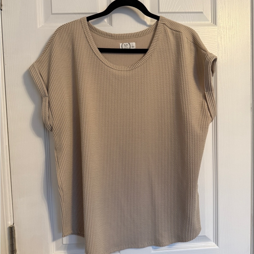 Maurices Tan Textured 24/7 Top